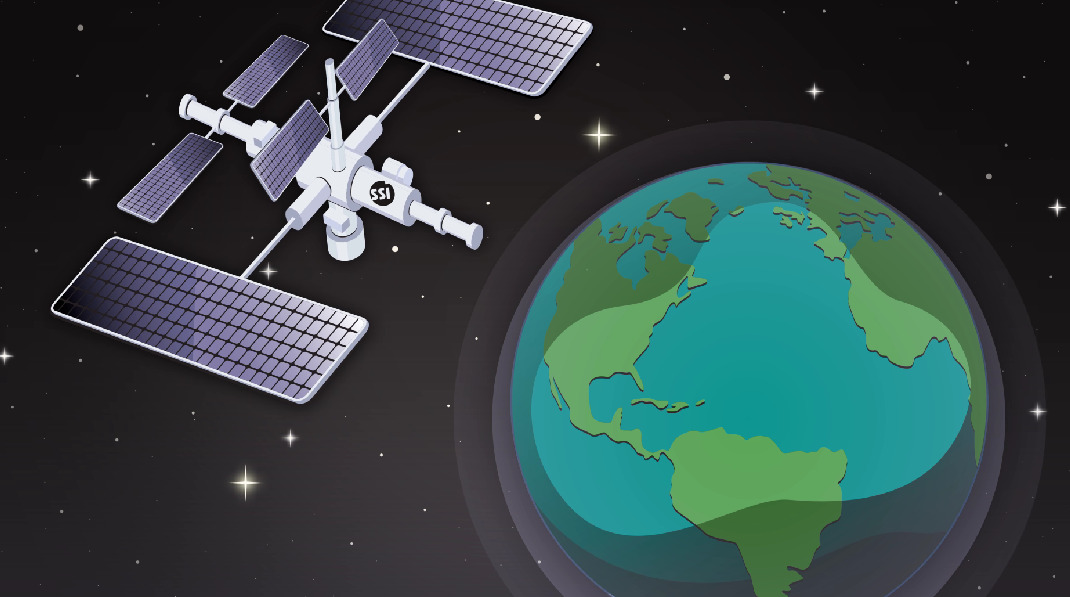 Image d'un satellite dans l'espace et la planète Terre - EPAV Média Capsule Environnementale